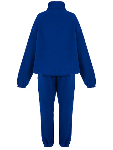 Синий мужской флисовый спортивный костюм с вышивкой, 2