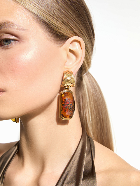 Серьги из позолоченного серебра с янтарем, 2 Серьги из позолоченного серебра с янтарем, 2