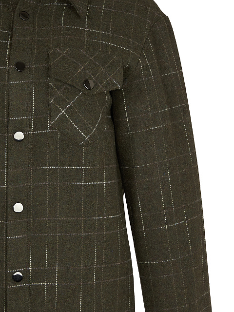 Темно-зеленая рубашка из плотной шерсти, 3 Темно-зеленая рубашка из плотной шерсти, 3