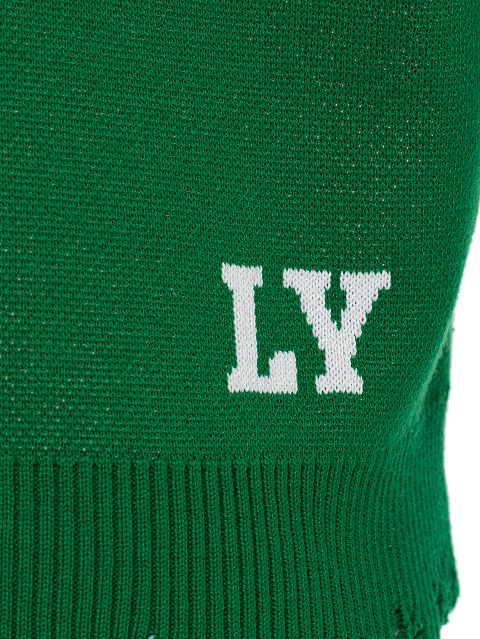 Зелено-красный пуловер с лесным пейзажем, 3