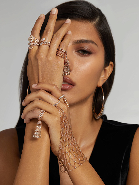 Кольцо-кисть из розового золота и коричневых бриллиантов, 2