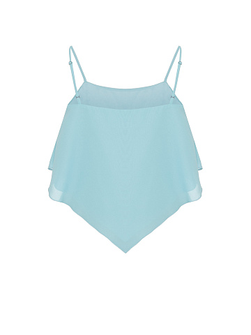 Голубой асимметричный топ из шифона, 2