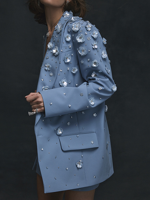 Голубой жакет с пайетками и стразами, 6