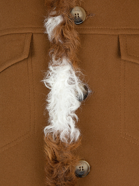 Коричневая объемная куртка с подкладом из овчины, 3