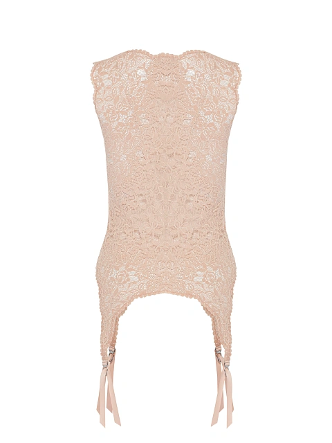 Светло-розовая майка из кружева с фигурным низом, 2