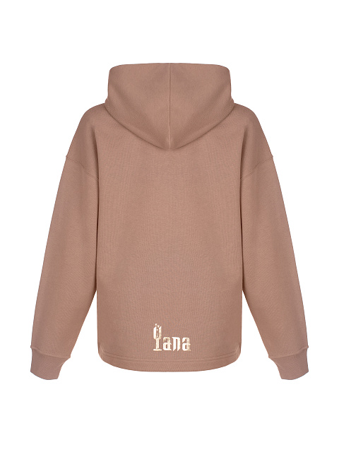 Коричневое худи с золотым принтом, 2 Коричневое худи с золотым принтом, 2