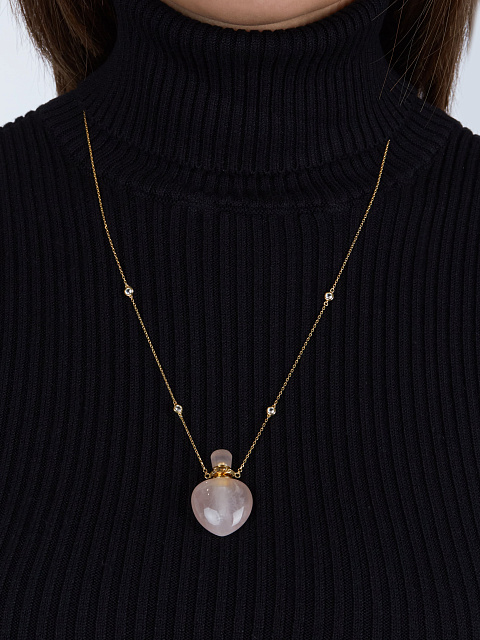 Ароматница из позолоченного серебра, розового кварца и фианитов, 2