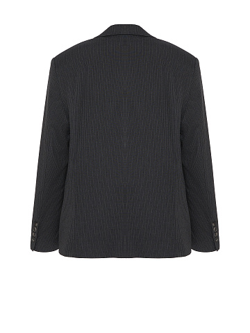 Темно-серый объемный жакет в полоску, 2