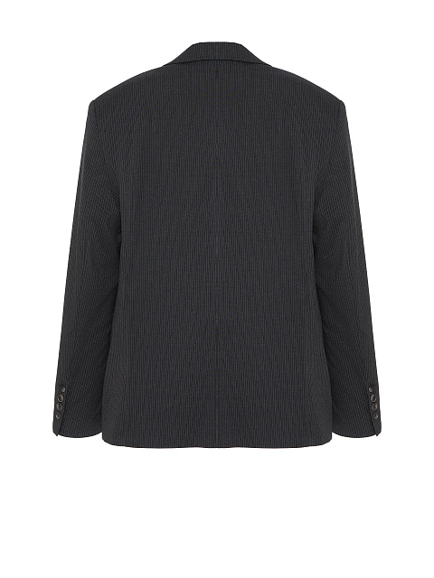 Темно-серый объемный жакет в полоску, 2