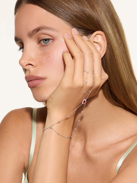 Слейв-браслет из белого золота с рубином, 2 Слейв-браслет из белого золота с рубином, 2