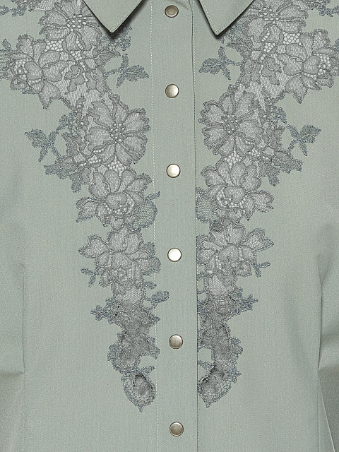 Зеленое платье-рубашка с кружевом, 3 Зеленое платье-рубашка с кружевом, 3