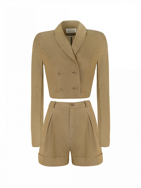 Костюм цвета хаки из тонкого хлопка, 1