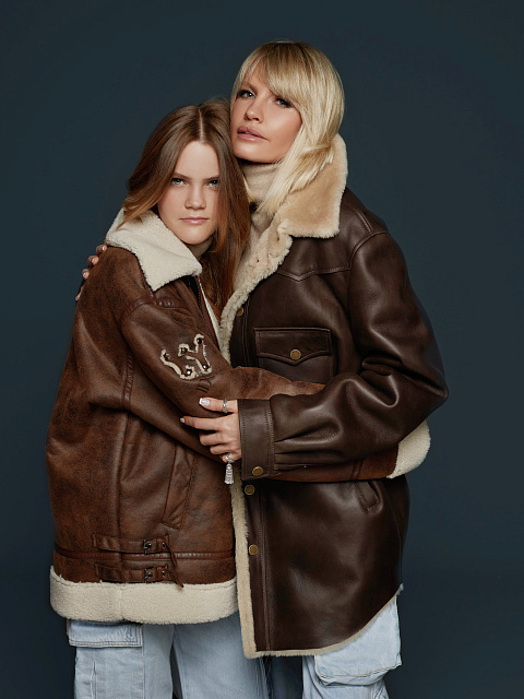 Коричневая дубленка из эко-меха, 15