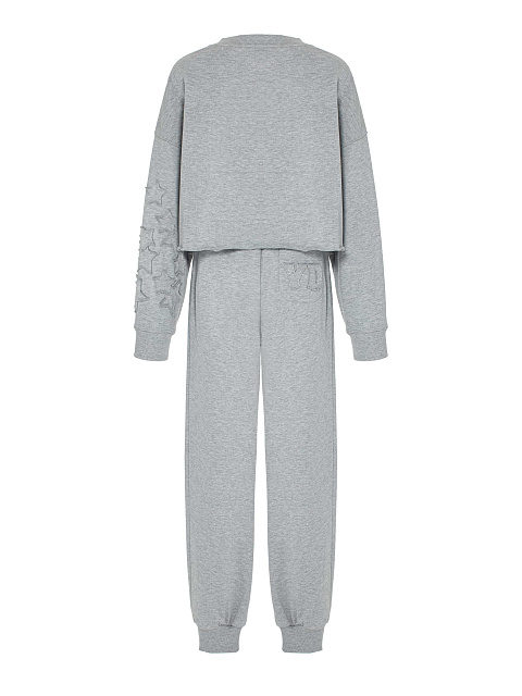 Серый хлопковый костюм со звездами, 2 Серый хлопковый костюм со звездами, 2