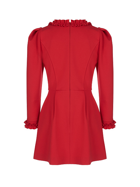 Красное платье-мини с рюшами, 3 Красное платье-мини с рюшами, 3