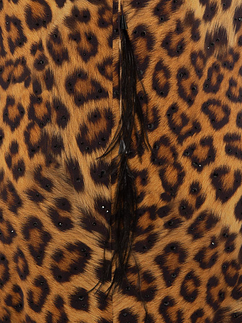 Леопардовое шелковое платье-мини, 4