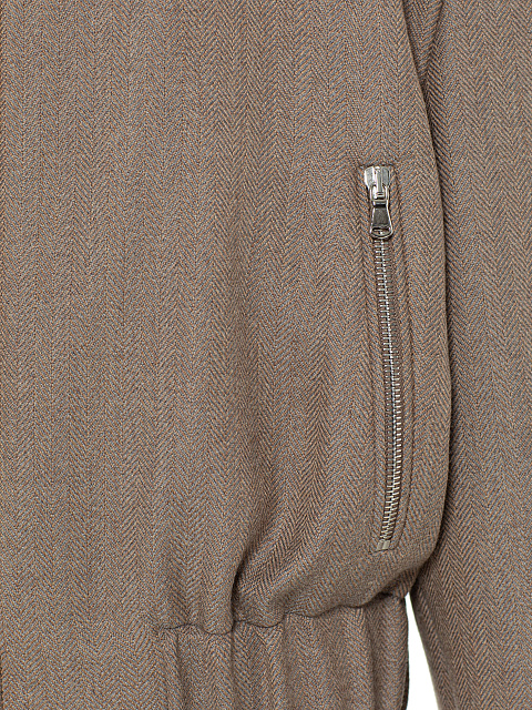 Бежевый бомбер из костюмной ткани, 3