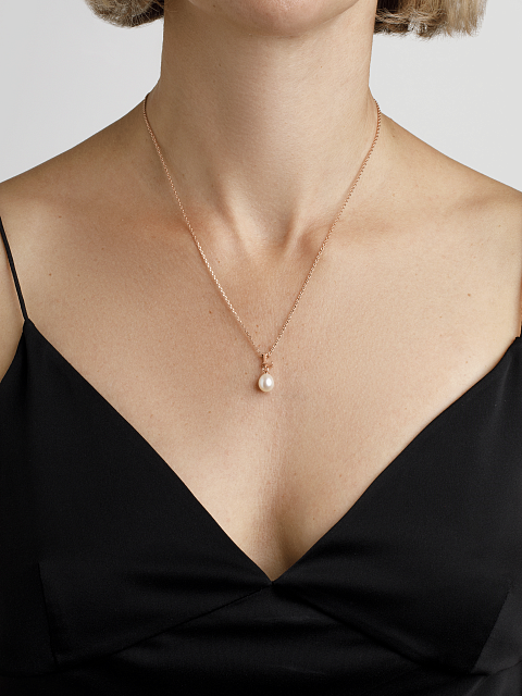 Колье из позолоченного серебра с кулоном с буквой L и жемчужиной, 2