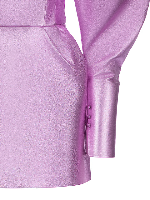 Розовое кожаное платье-мини, 3