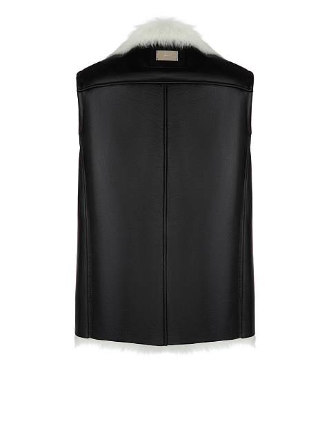 Жилет из овчины с контрастным белым мехом, 2 Жилет из овчины с контрастным белым мехом, 2