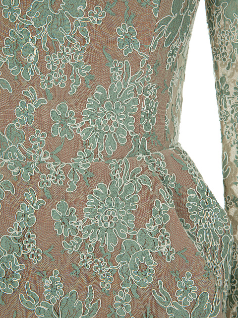 Зеленое платье-мини из кружева, 3 Зеленое платье-мини из кружева, 3