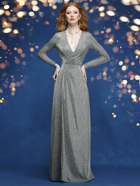 Серое платье в стразах Swarovski, 4