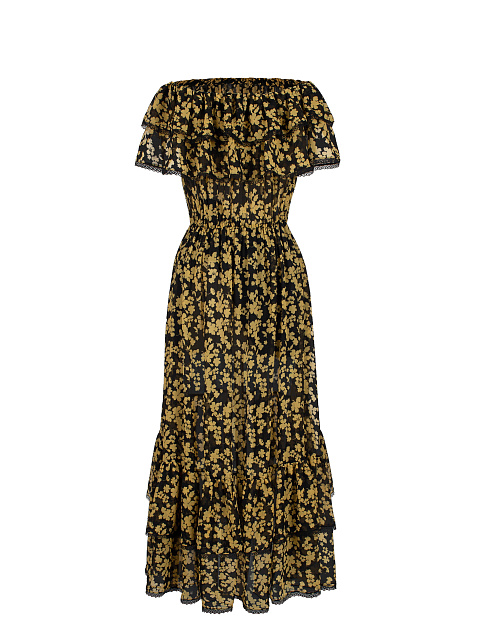 Черное шифоновое платье-миди, 2