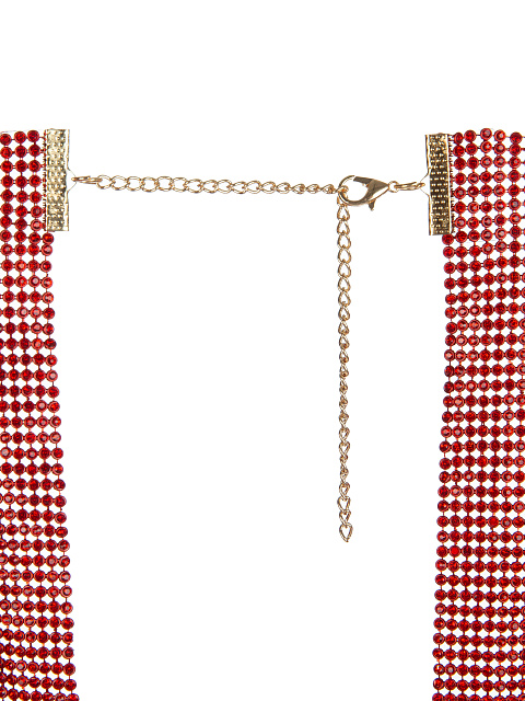 Красный укороченный топ со стразами, 4