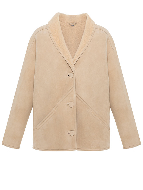 Светло-бежевая дубленка из овчины, 1 Светло-бежевая дубленка из овчины, 1