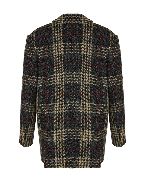Однобортный шерстяной жакет в клетку, 2