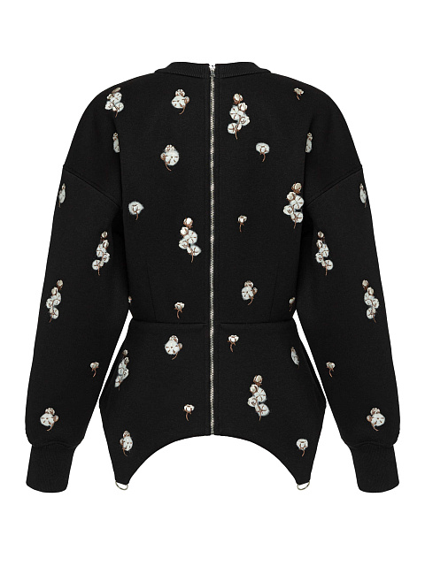 Черная толстовка с баской, 2