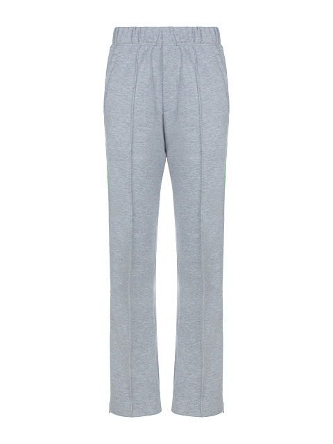 Серый трикотажный костюм с вышивкой, 3