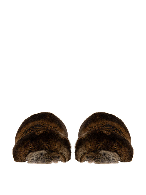 Коричневые мюли из меха кролика, 3
