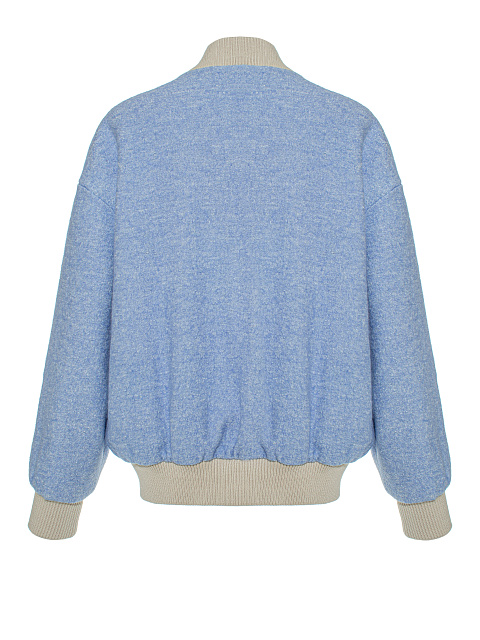 Светло-синий шерстяной бомбер LY, 3