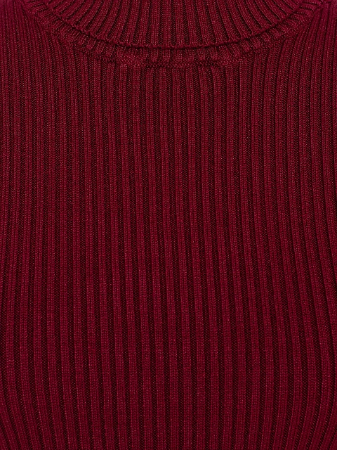 Темно-бордовая трикотажная водолазка в рубчик, 3 Темно-бордовая трикотажная водолазка в рубчик, 3