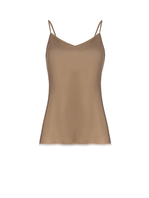 Бежевый топ из шелка и вискозы, 1