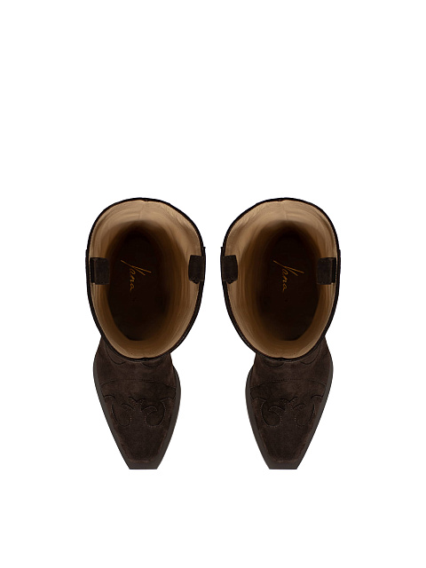 Коричневые казаки из замши с цепочкой, 4