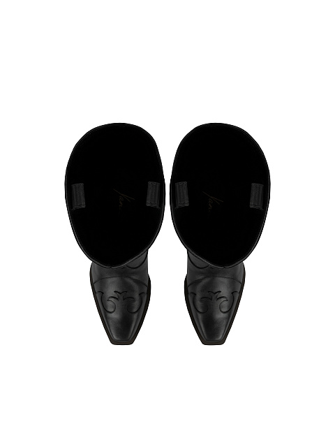 Черные кожаные казаки с цепочкой, 4 Черные кожаные казаки с цепочкой, 4