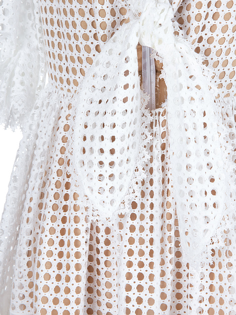 Белое хлопковое платье-миди, 3