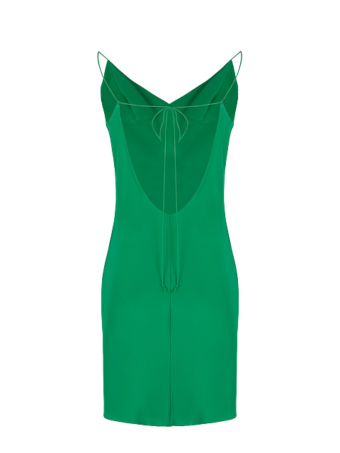 Зеленое платье-мини из шелка, 2