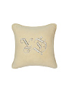 Бежевая подушка из бархата с вышивкой YD Бежевая подушка из бархата с вышивкой YD
