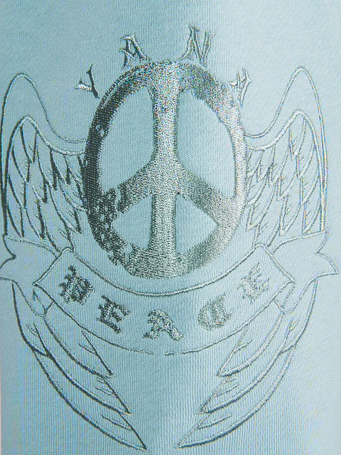 Голубой трикотажный костюм с укороченной толстовкой, 5