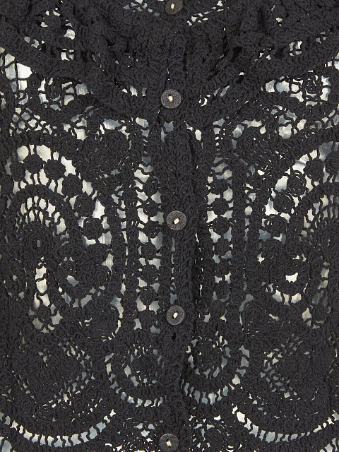 Черный кружевной топ на пуговицах, 3