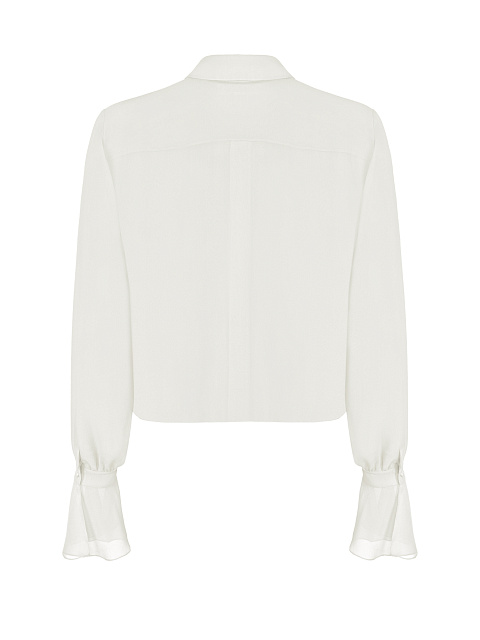 Белая блузка из шифона с рюшами, 2