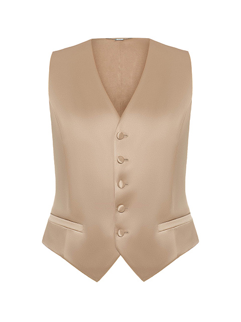 Бежевый шелковый костюм-тройка, 4