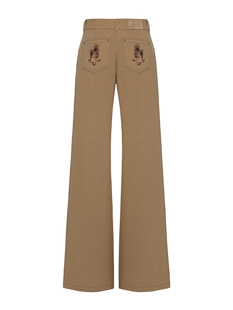 Бежевые джинсы с вышивкой, 2