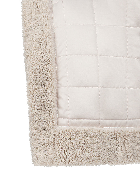 Укороченная куртка из светло-бежевого эко-меха, 3