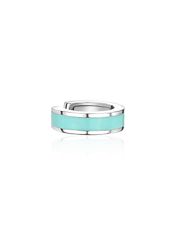 Узкий кафф из белого золота с эмалью Paraiba Color, 1