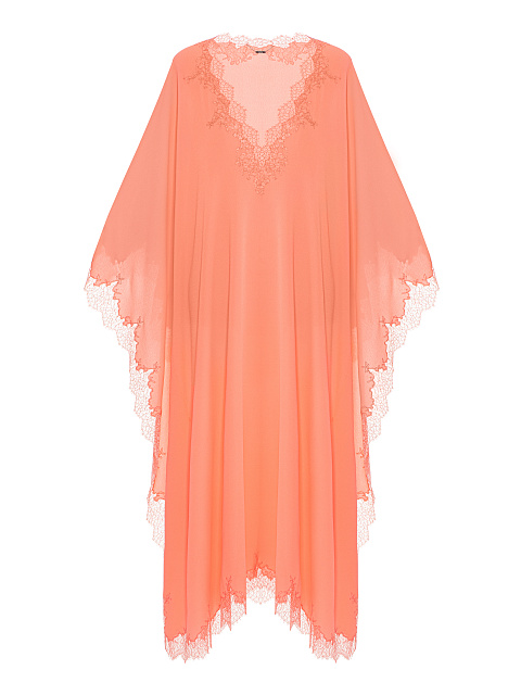 Оранжевая туника из шифона с кружевом, 1