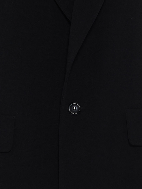 Черный брючный костюм со съемным боа на рукавах, 6